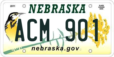 NE license plate ACM901