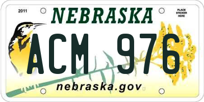 NE license plate ACM976