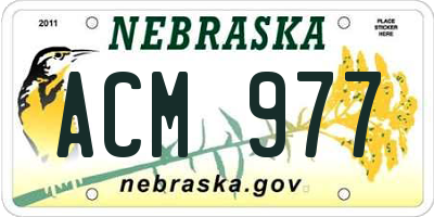 NE license plate ACM977