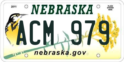 NE license plate ACM979