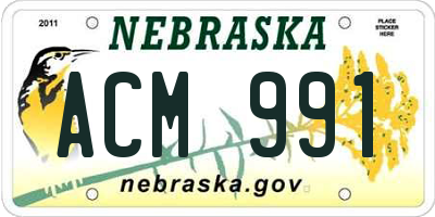 NE license plate ACM991