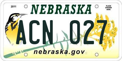 NE license plate ACN027