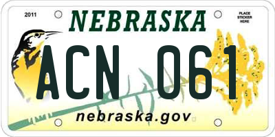 NE license plate ACN061