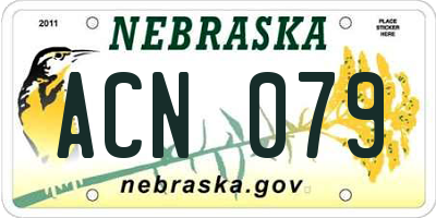 NE license plate ACN079