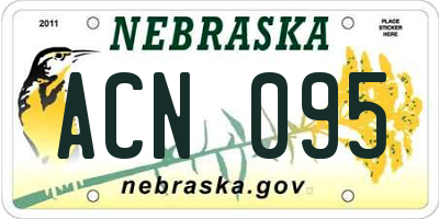 NE license plate ACN095