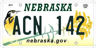 NE license plate ACN142