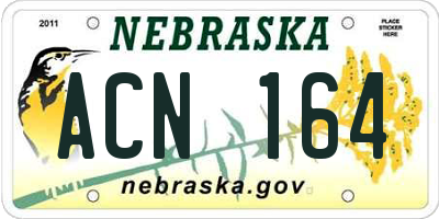 NE license plate ACN164