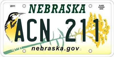 NE license plate ACN211