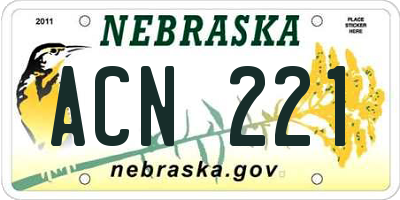 NE license plate ACN221