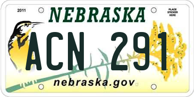 NE license plate ACN291