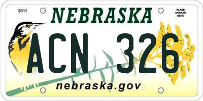 NE license plate ACN326