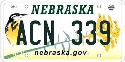 NE license plate ACN339