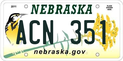 NE license plate ACN351