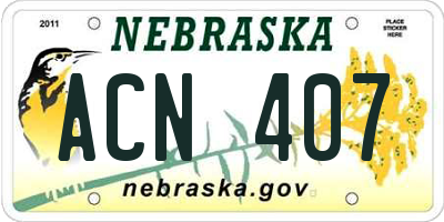 NE license plate ACN407