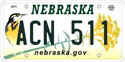 NE license plate ACN511