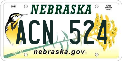 NE license plate ACN524