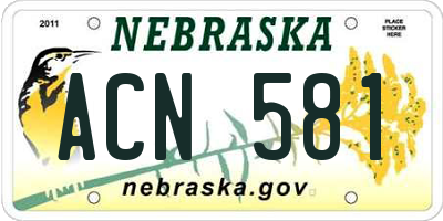 NE license plate ACN581