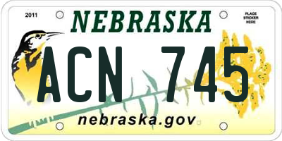 NE license plate ACN745