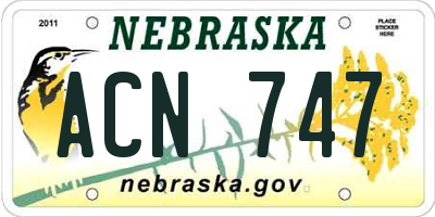 NE license plate ACN747