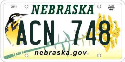 NE license plate ACN748