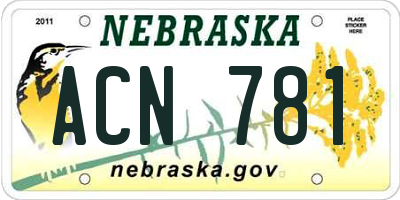 NE license plate ACN781