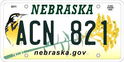 NE license plate ACN821