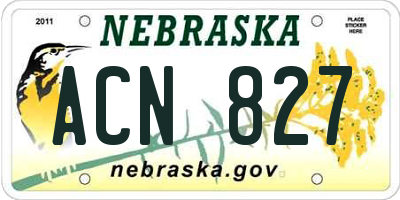 NE license plate ACN827
