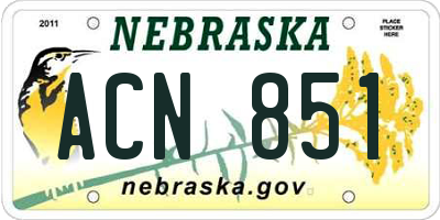 NE license plate ACN851