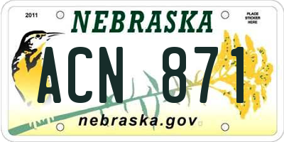 NE license plate ACN871