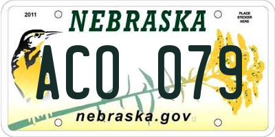 NE license plate ACO079