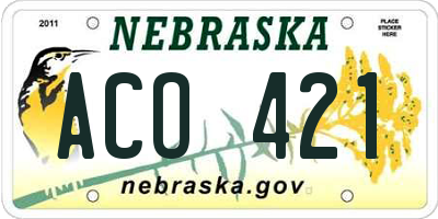 NE license plate ACO421