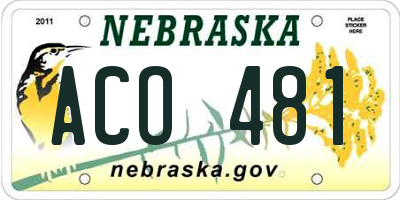 NE license plate ACO481