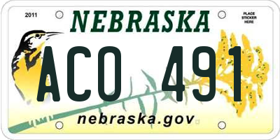 NE license plate ACO491