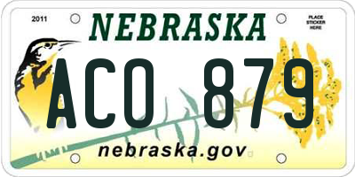 NE license plate ACO879