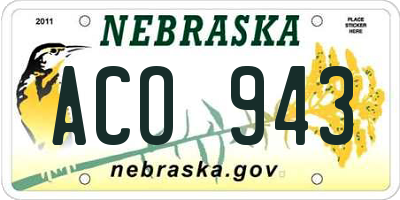 NE license plate ACO943