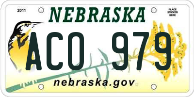 NE license plate ACO979