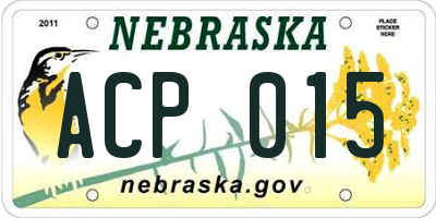 NE license plate ACP015