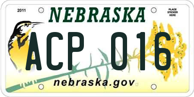 NE license plate ACP016