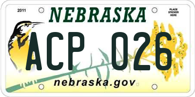 NE license plate ACP026