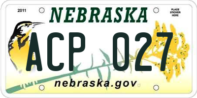 NE license plate ACP027