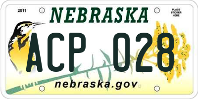 NE license plate ACP028