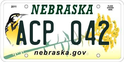 NE license plate ACP042