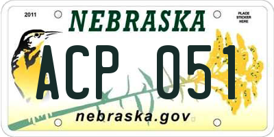 NE license plate ACP051