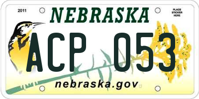 NE license plate ACP053