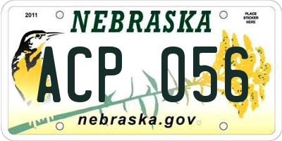 NE license plate ACP056