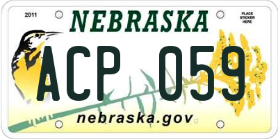 NE license plate ACP059