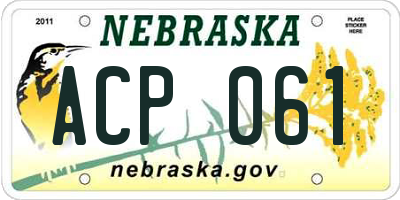 NE license plate ACP061