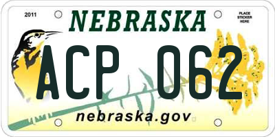 NE license plate ACP062