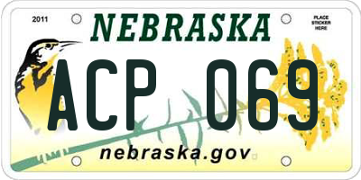 NE license plate ACP069