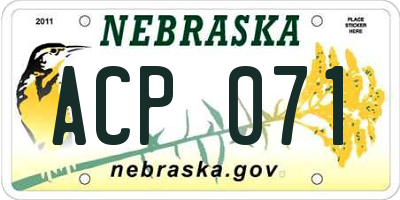 NE license plate ACP071